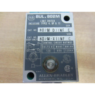 Allen Bradley 802M-DJ1NF Limit Switch 802MDJ1NF Series C - Used