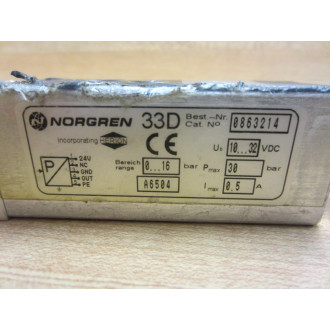 Norgren 0863214 Electronic Pressure Switch 10-32 VDC - Used
