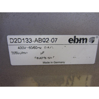 EBM D2D133-AB02-07 Blower 400V 0.42A 270W 2050RPM - Used