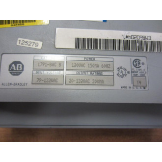 Allen Bradley 1791-8AC B IO Block - Parts Only