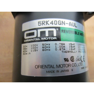 Oriental Motor Co 5RK40GN-AUL Reversible Motor