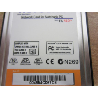 NetGear FA 410TX Network Card For Notebook PCs C WO Cable - New No Box