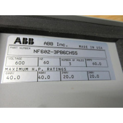 Asea Brown Boveri NF602-3PB6CHSS ABB Disconnect Switch - New No Box