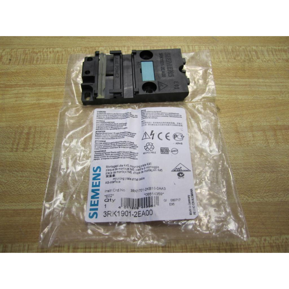 Siemens 3RK1-901-2EA00 Mounting Plate 3RK19012EA00 (Pack of 2)