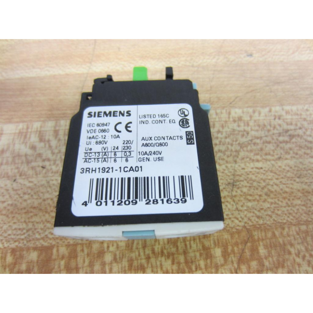 Siemens 3RH1921-1CA01 Contact Block 3RH19211CA01 - New No Box