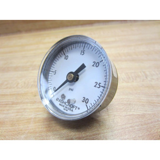 Ashcroft 20W1005 H 02B 30 Pressure Gauge 30PSI 14" NPT Back 20W1005H02B30