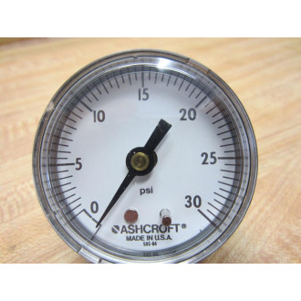 Ashcroft 20W1005 H 02B 30 Pressure Gauge 30PSI 14" NPT Back 20W1005H02B30