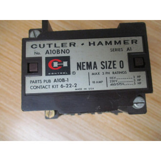 Cutler Hammer A10BN0 Starter A10BNO 1887-1, C320KB1, WO Relay - Used