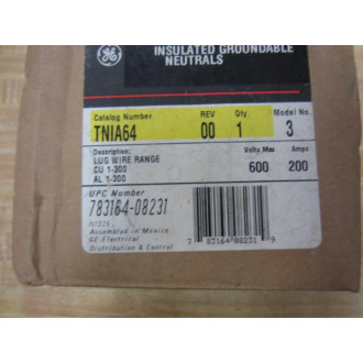 General Electric TNIA64 Lug Wire Range