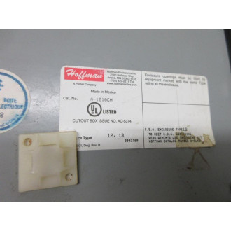 Hoffman A1210CH Enclosure 12 x 10 x 5 Enclosure Only - Used