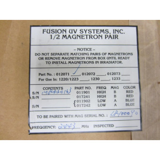Fusion Systems 012071 UV Wave Magnetron 2M131-10