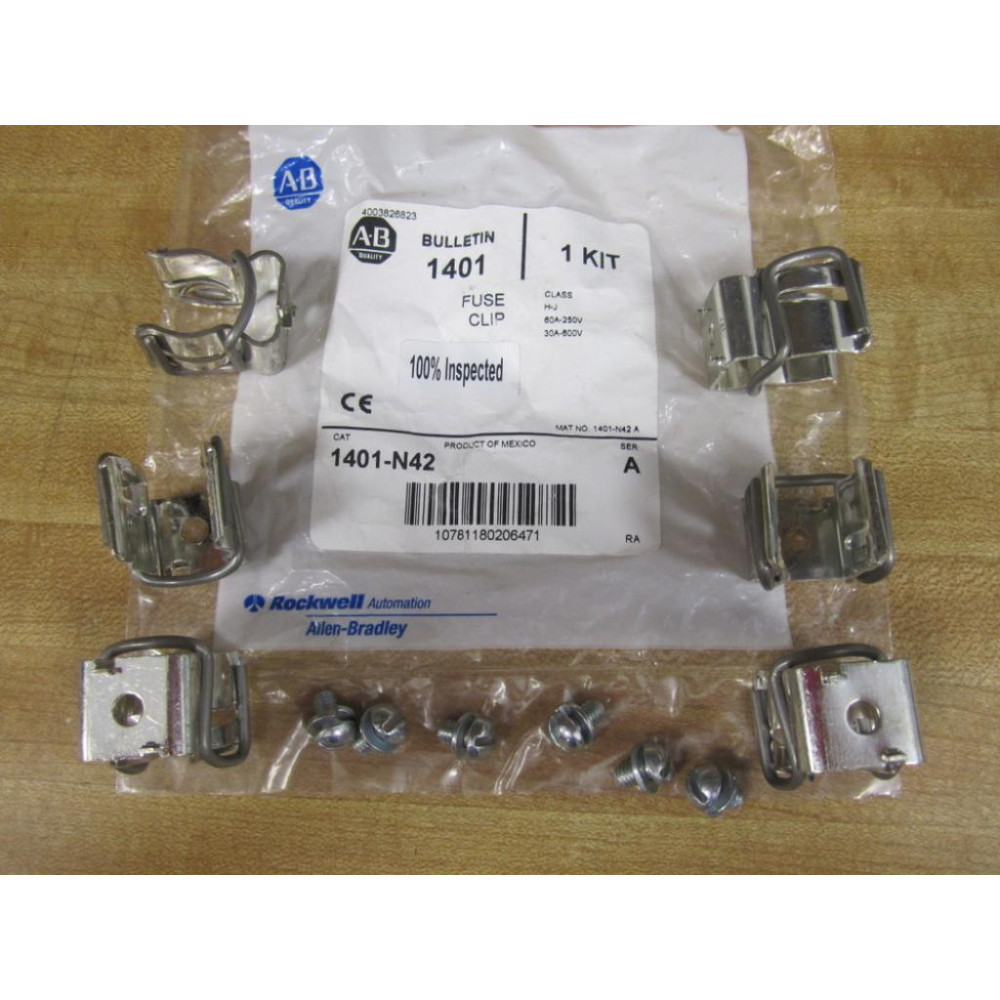 Allen Bradley 1401-N42 Fuse Clip Kit 1401N42 (Pack of 6)
