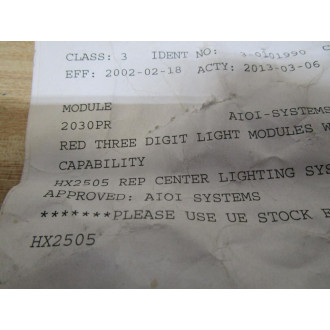 Lighting Pick TW2030P Indicator Counting Board TW2030PRPCC - New No Box