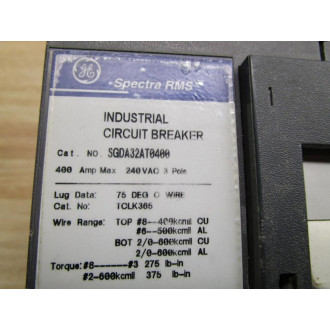 General Electric SGDA32AT0400 Circuit Breaker 400amp 3pole - Refurbished