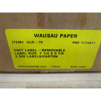 Wausau URL-76 Label (Pack of 2500)