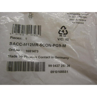 Phoenix Contact SACC-M12MR-5C0N-PG9-M Connector 1681473
