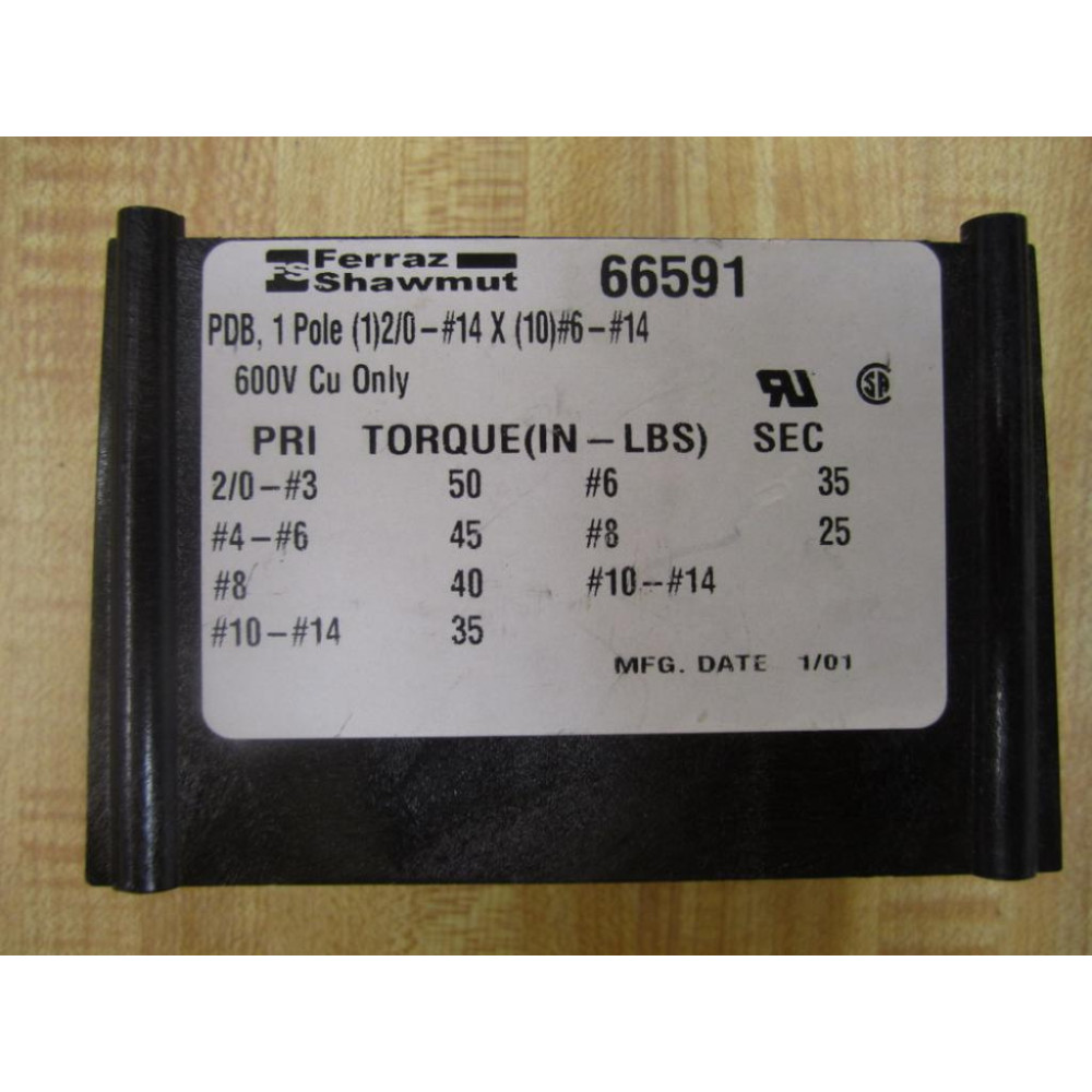 Shawmut 66591 Gould Ferraz Block - New No Box