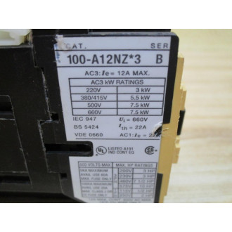 Allen Bradley 100A12NZJ3 Contactor NB714 100-A12NZJ3 100-A12NZ*3 Series  B - Used