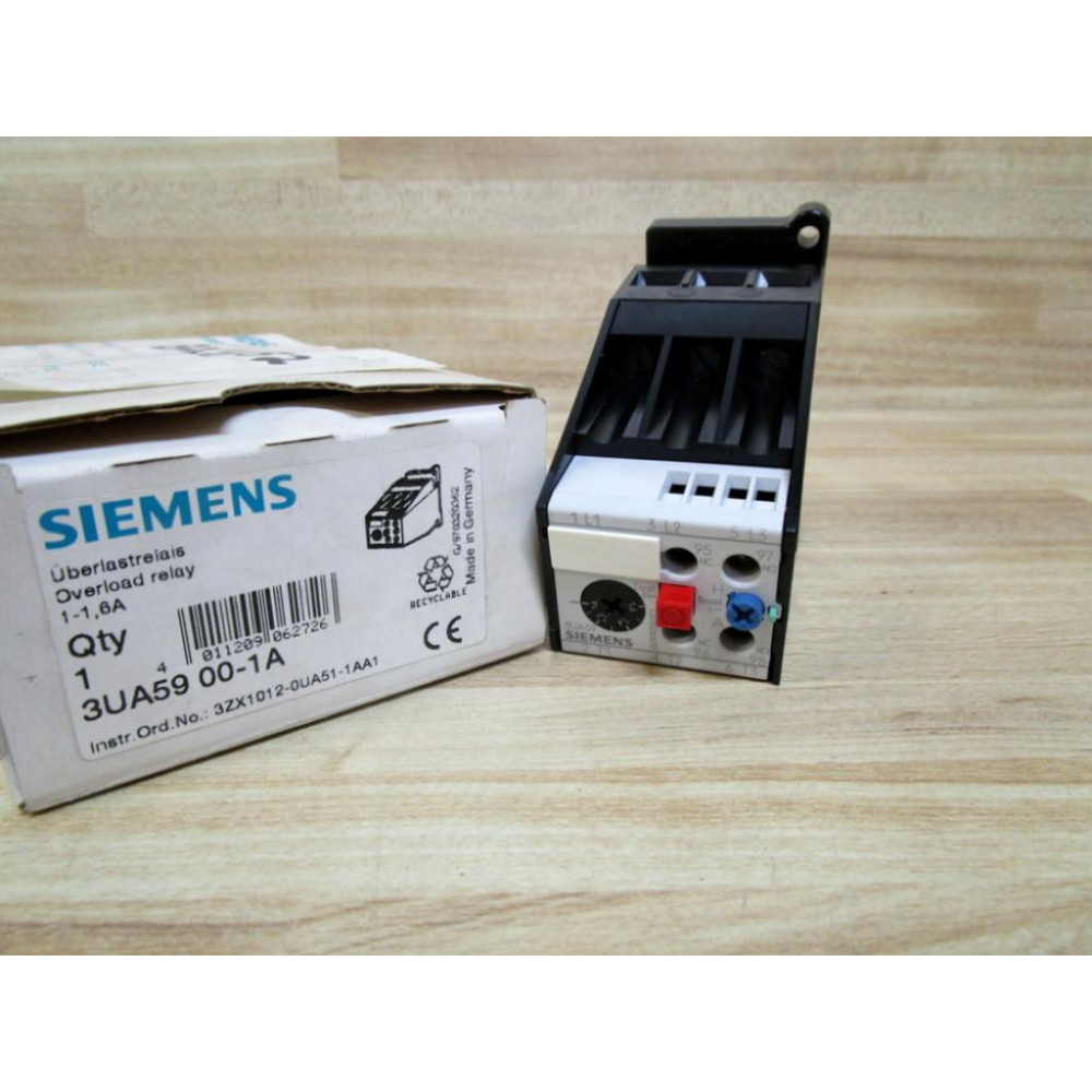 Siemens 3UA5-900-1A Overload Relay 3UA59001A