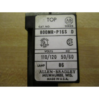 Allen Bradley 800MR-P16S AMBER Pilot Light 800MRP16S (Pack of 4) - Used