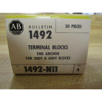 Allen Bradley 1492-N11 Terminal Blocks 1492N11 Series A (Pack of 50)