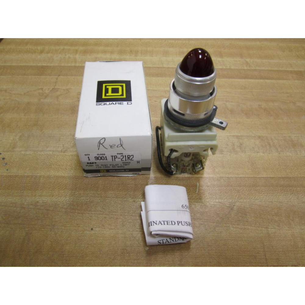 Square D 9001 TP-21R2 Red Lens Pilot Light Series H