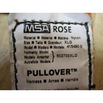 MSAROSE 415490 XLG Pull Over Harness - Used