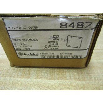 Appleton 8487 4-1116 Blank Cover (Pack of 50)