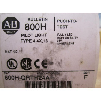 Allen Bradley 800H-QRTH24A Pilot Light Ser. F