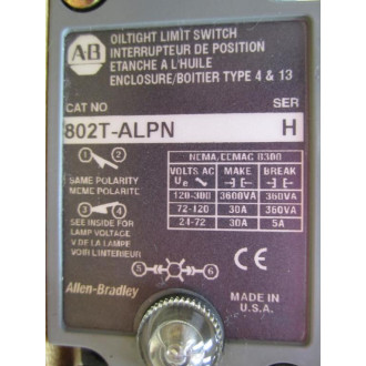 Allen Bradley 802T-ALPN Limit Switch 802TALPN Series H - New No Box