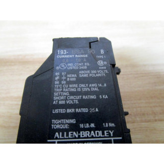 Allen Bradley 193-BSA 90 Overload Relay 0.6-1.0A - Used