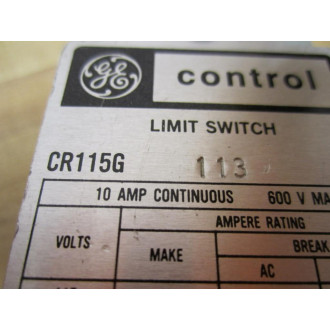 GE General Electric CR115G113 Limit Switch - New No Box