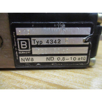 Burkert 4342C Solenoid Valve - Used