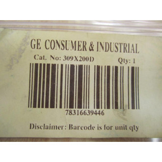 General Electric 309X200D Mechanical Interlock Kit - New No Box