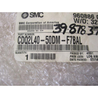 SMC CDQ2L40-50DM-F7BAL Cylinder - New No Box