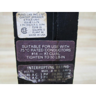 Square D QI240H Circuit Breaker - Used