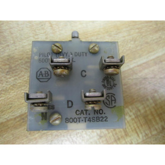 Allen Bradley 800T-T4SB22 Contact Block 800TT4SB22 Series N - Used