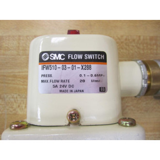 SMC IFW510-03-01-X288 Flow Switch Press. 0.1-0.6MPa IFW5100301X288 - New No Box