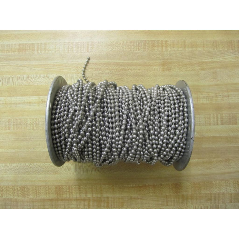 Pasco 1124 Brass Bead Chain Length 200' Nickel Plated - New No Box