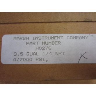 Marsh Instrument H0276 3.5 Qual 14 NPT Pressure Gauge
