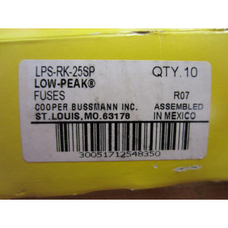 Buss LPS-RK-25SP Bussmann Fuse Cross Ref 4XF74 (Pack of 10)