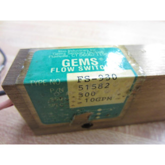 GEMS 51582 Flow Switch FS-930 - Used