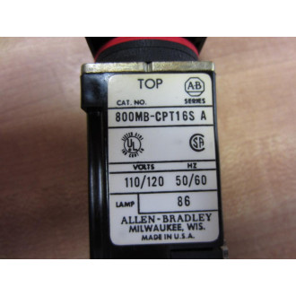 Allen Bradley 800MB-CPT16S Pilot Light 800MBCPT16S - New No Box