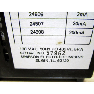Simpson Electric Company 24503 Digital Panel Instrument - Used