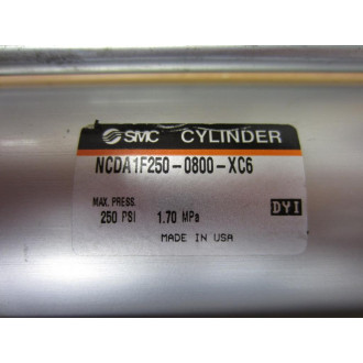 SMC NCDA1F250-0800-XC6 Cylinder NCDA1F2500800XC6 - New No Box