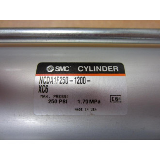 SMC NCDA1F250-1200-XC6 Cylinder  NCDA1F2501200XC6 - Used