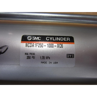 SMC NCDA1F250-1000-XC6 Cylinder NCDA1F2501000XC6 - New No Box