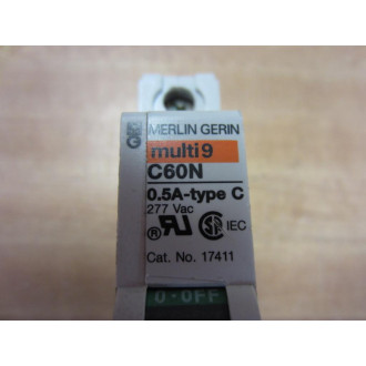 Merlin Gerin 17411 Square D Breaker 0.5A MG17411 Schneider - Used