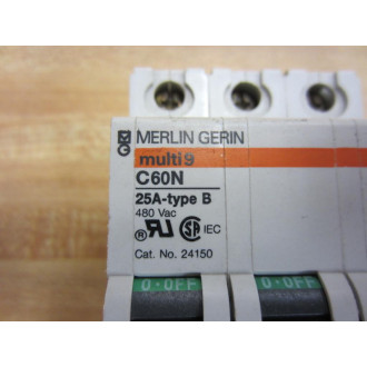 Merlin Gerin 24150 Square D Breaker 25A MG24150 Schneider - Used