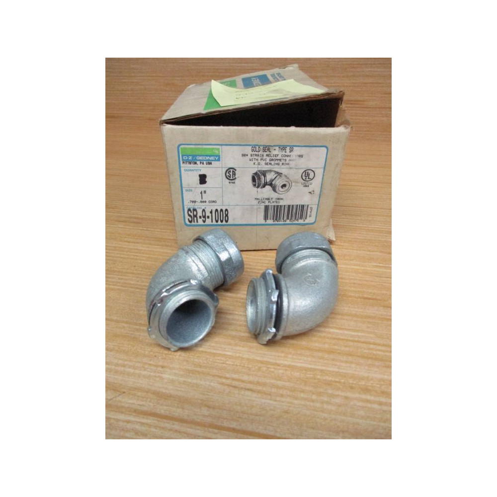 O-ZGedney SR-9-1008 90 Deg Strain Relief Connector 1In (Pack of 2)